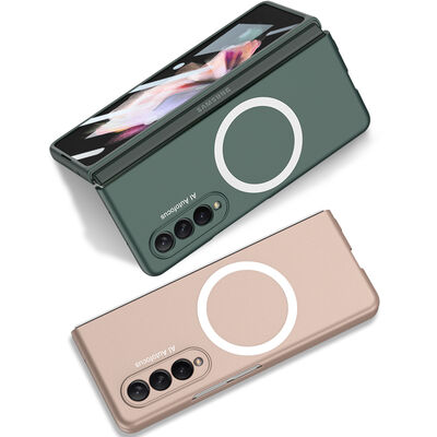 Galaxy Z Fold 3 Kılıf Wireless Şarj Özellikli Zore Kıpta M-safe Kapak - 9