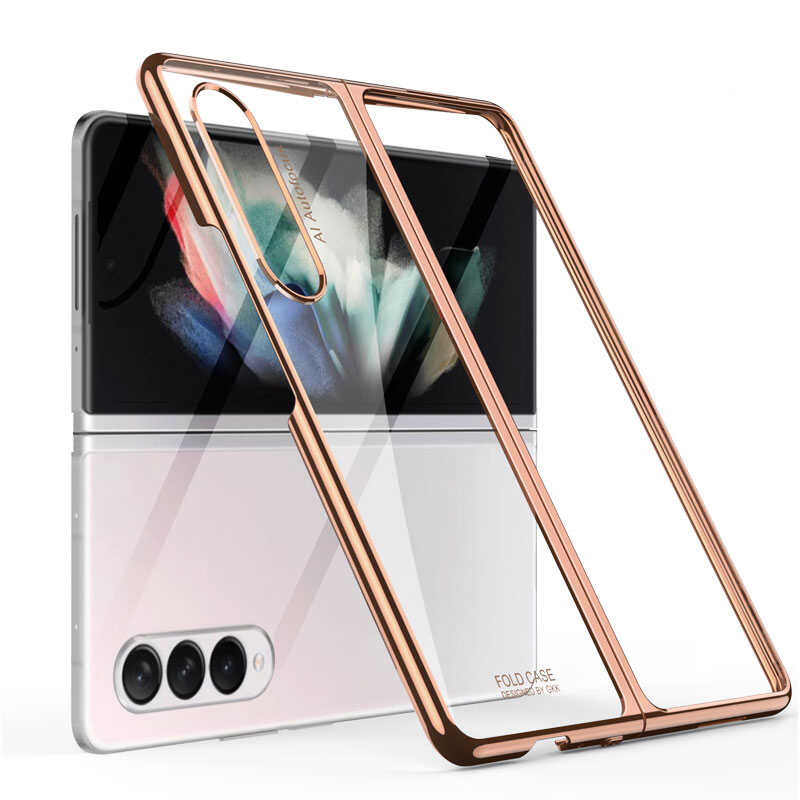 Galaxy Z Fold 3 Kılıf Zore Kıpta Kapak - Rose Gold