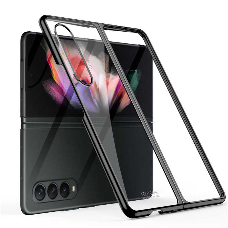 Galaxy Z Fold 3 Kılıf Zore Kıpta Kapak - Siyah