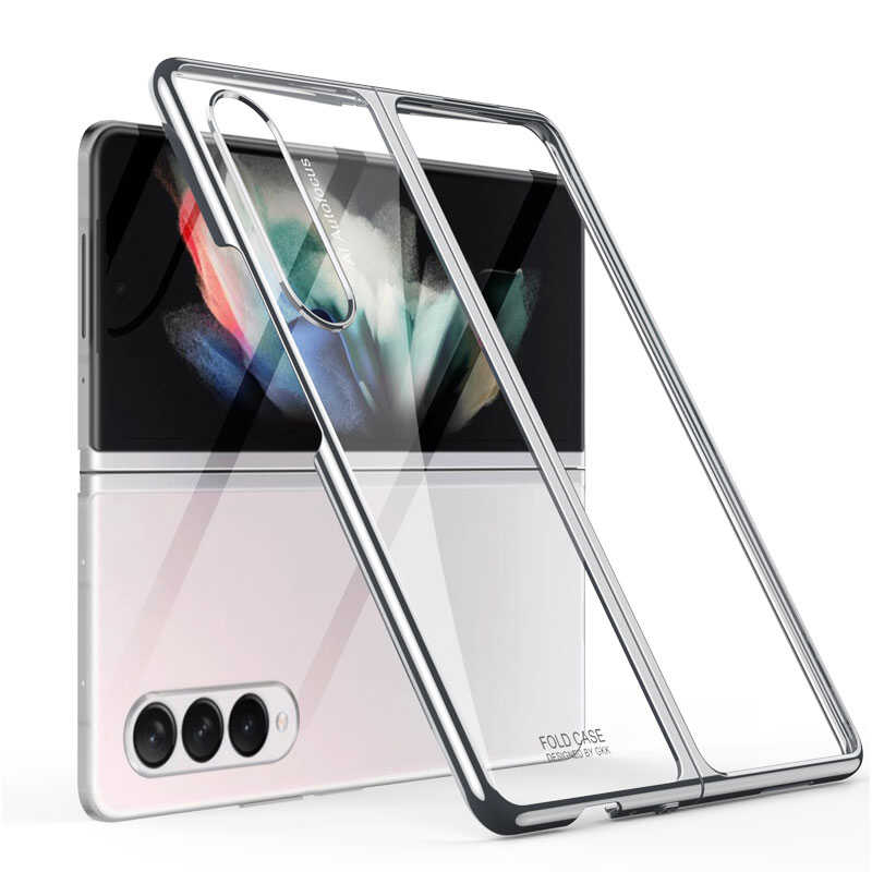 Galaxy Z Fold 3 Kılıf Zore Kıpta Kapak - Gümüş