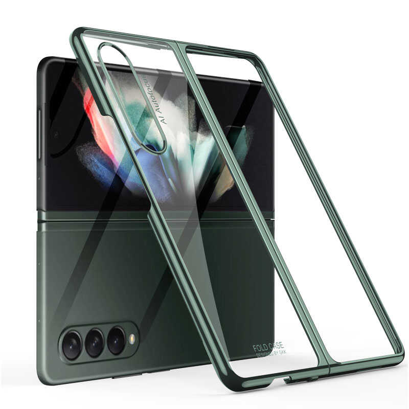Galaxy Z Fold 3 Kılıf Zore Kıpta Kapak - Koyu Yeşil