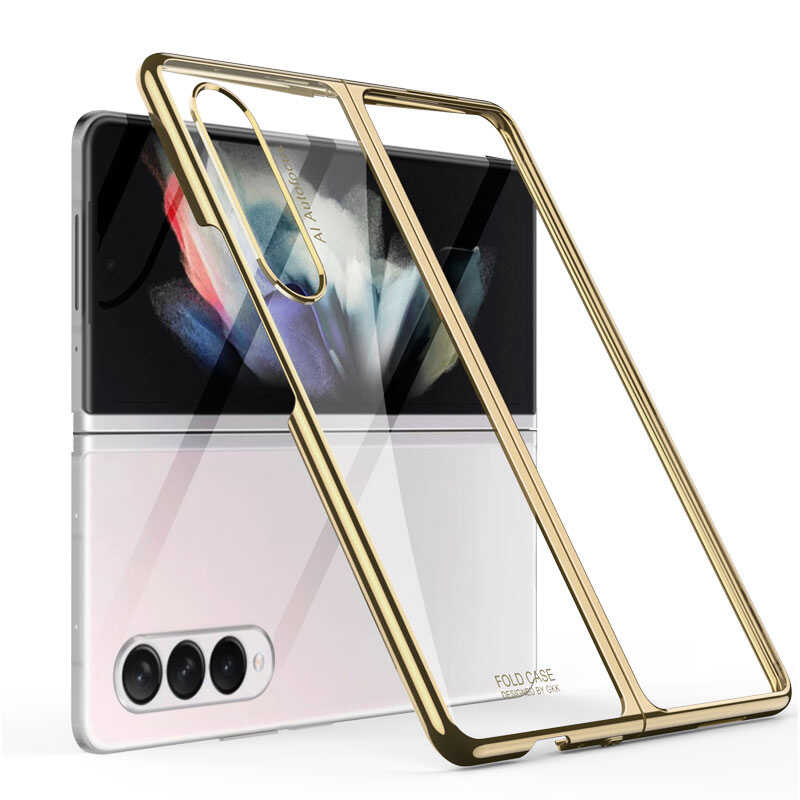 Galaxy Z Fold 3 Kılıf Zore Kıpta Kapak - Gold