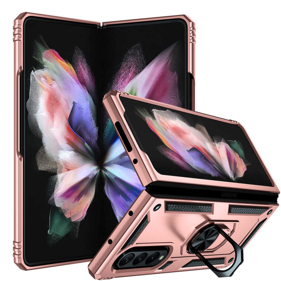Galaxy Z Fold 3 Kılıf Zore Vega Kapak - Rose Gold