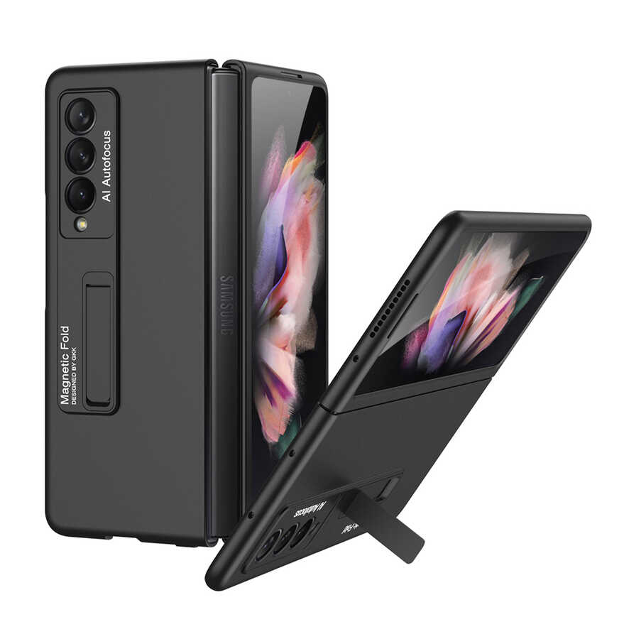 Galaxy Z Fold 3 Kılıf Zore Z-Stand Kılıf - Siyah