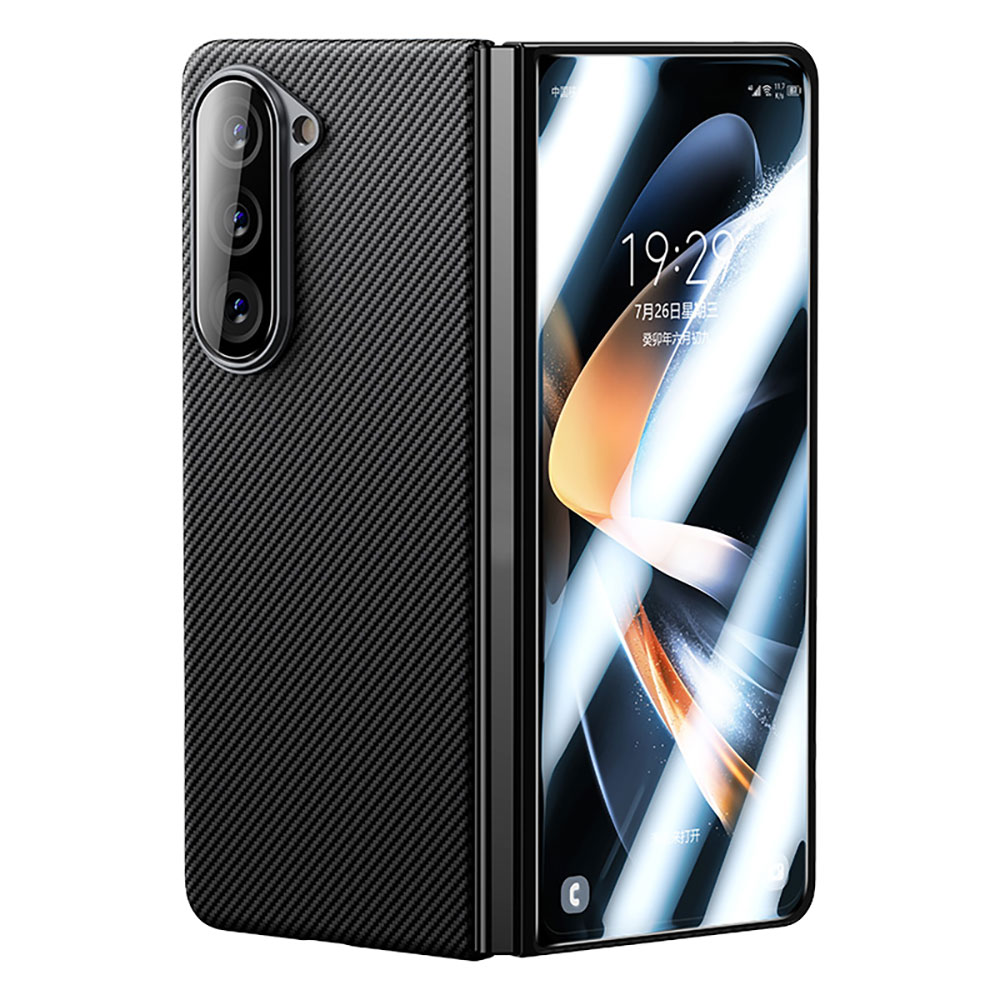 Galaxy Z Fold 5 Benks Combo Üçlü Aksesuar Seti (600D Kevlar Kapak + Corning Ekran Koruyucu + Kamera Lens Koruyucu) - Siyah