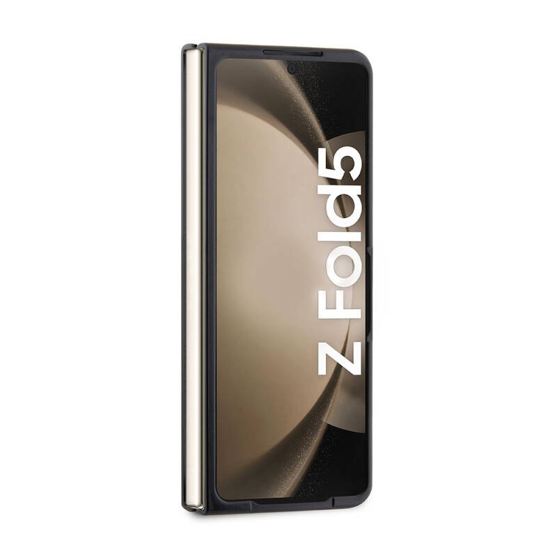 Galaxy Z Fold 5 Kılıf Ferrari Orjinal Lisanslı PU Deri Metal Logolu Multi Çizgili Kapak - 3