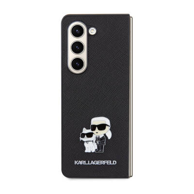 Galaxy Z Fold 5 Kılıf Karl Lagerfeld Orjinal Lisanslı K&C Metal Logolu Saffiano Kapak - 7