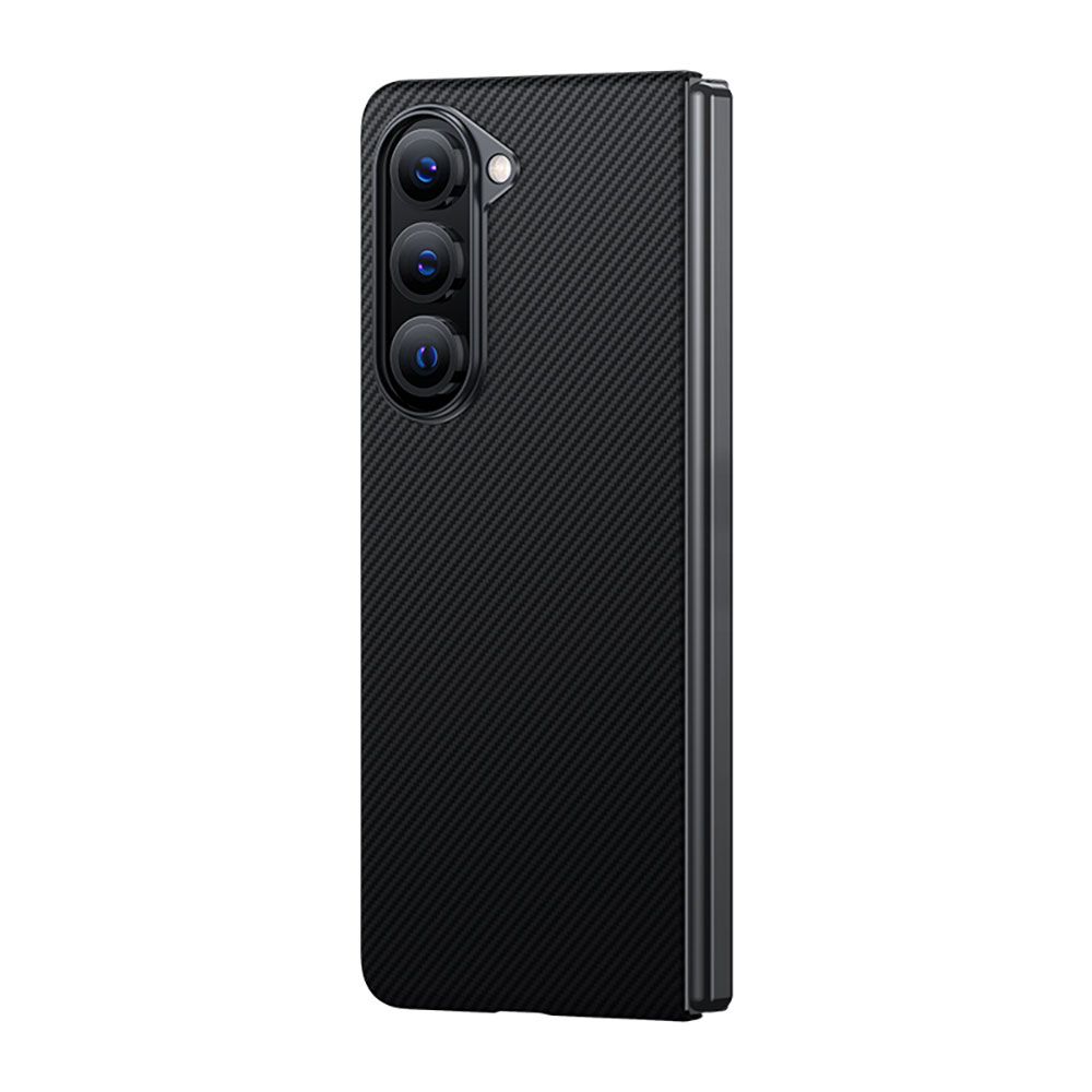 Galaxy Z Fold 5 Kılıf M-safe Özellikli Karbon Fiber Benks Essential 600D Kevlar Kapak - Siyah