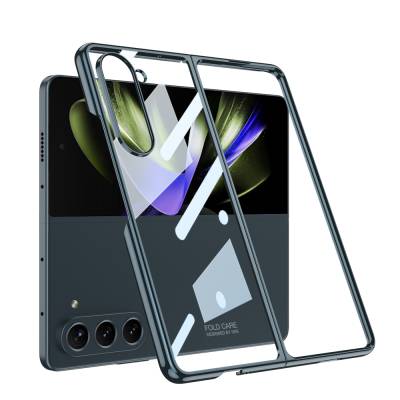 Galaxy Z Fold 5 Kılıf Zore Full Camlı Kıpta Kapak - GKK