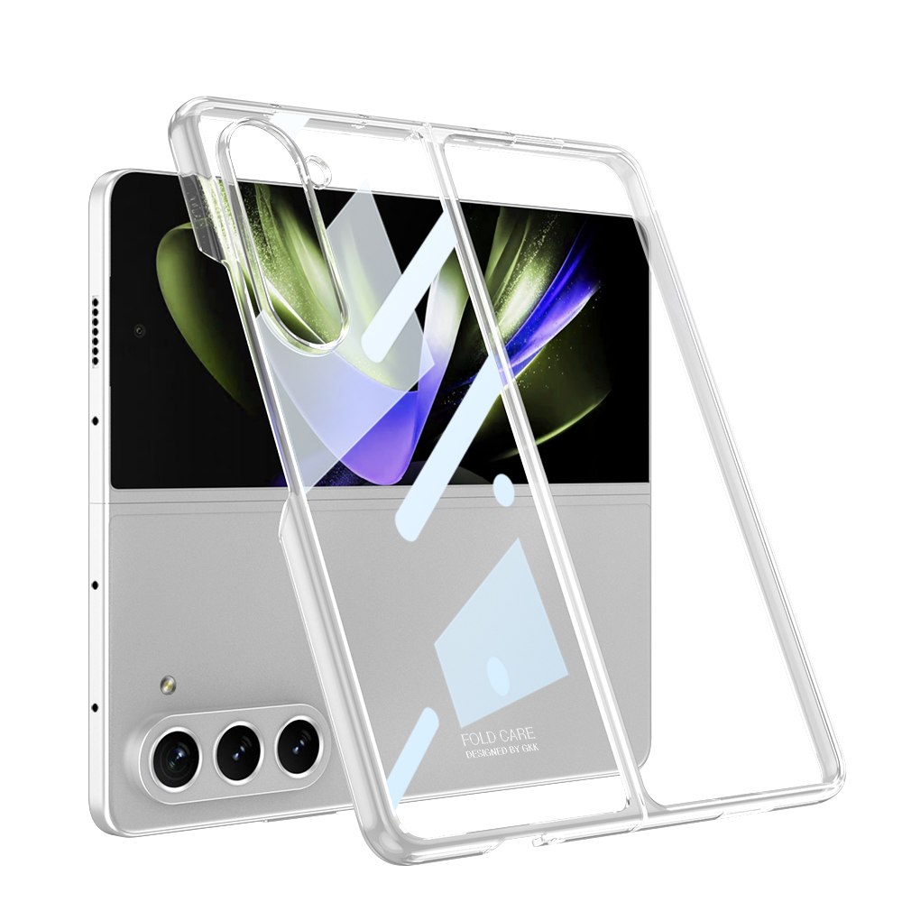 Galaxy Z Fold 5 Kılıf Zore Full Camlı Kıpta Kapak - Renksiz