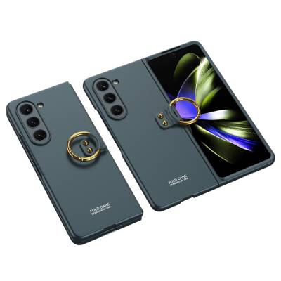 Galaxy Z Fold 5 Kılıf Zore Kıpta Yüzüklü Flip Sert Kapak - GKK