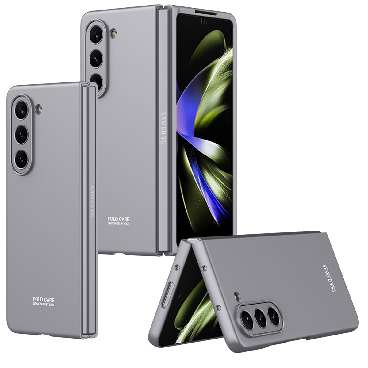 Galaxy Z Fold 5 Kılıf Zore Sert Kıpta Kapak - Gri