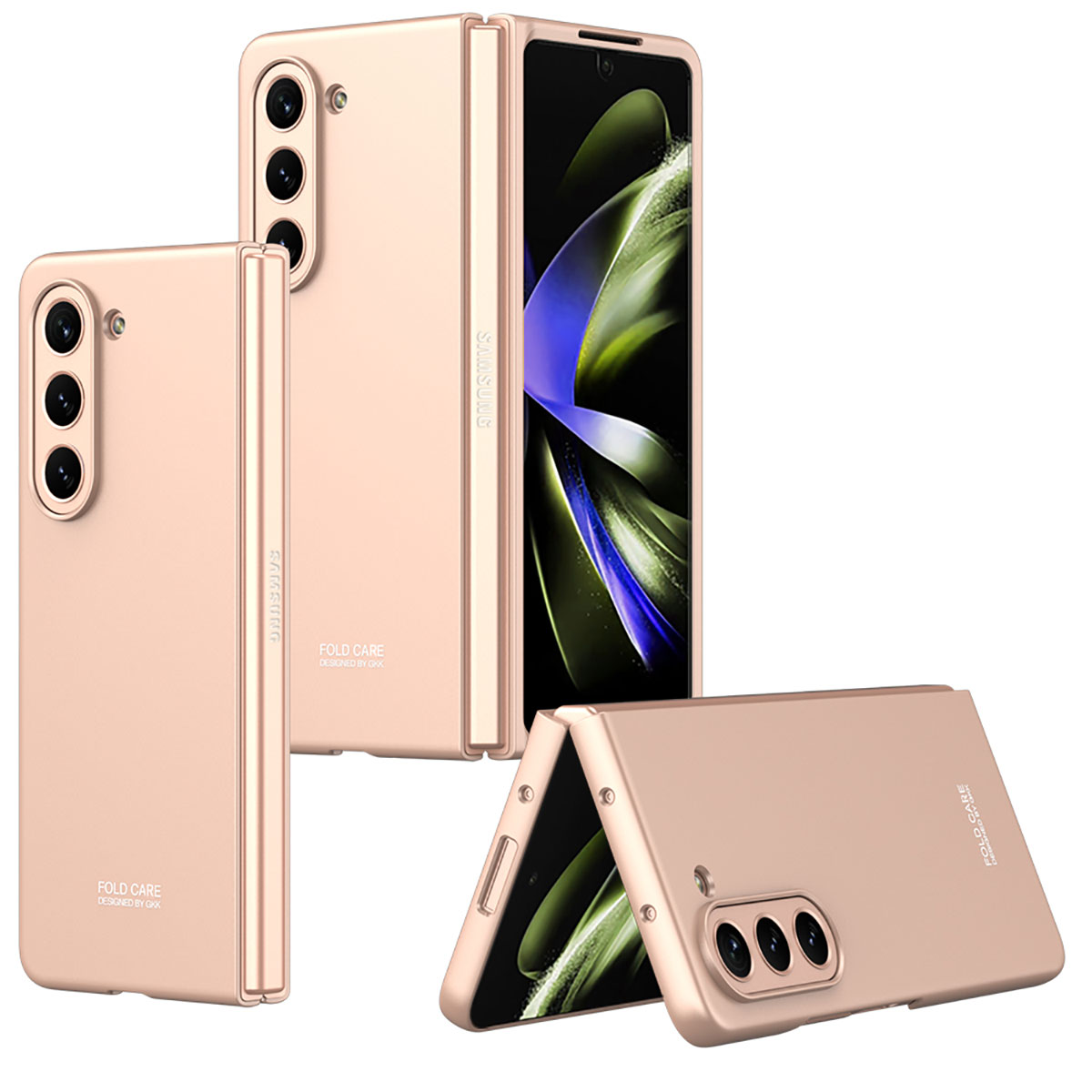 Galaxy Z Fold 5 Kılıf Zore Sert Kıpta Kapak - Rose Gold