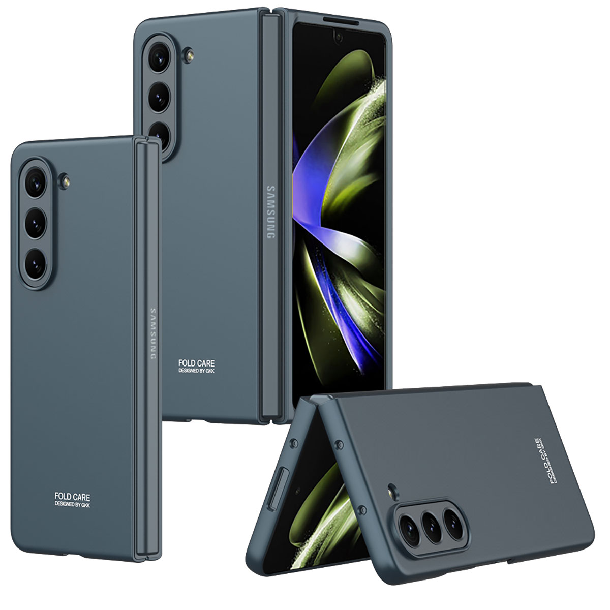 Galaxy Z Fold 5 Kılıf Zore Sert Kıpta Kapak - Koyu Yeşil