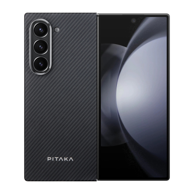 Galaxy Z Fold 6 Case Magsafe 600D Aramid Fiber Pitaka Ultra-Slim Classic Series Black-Grey Twill Cover Charging Feature - Pitaka