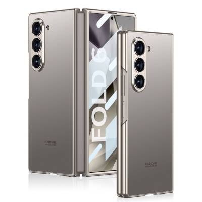 Galaxy Z Fold 6 Case Titanium Metal Designed Zore Kıpta Caz Cover - GKK