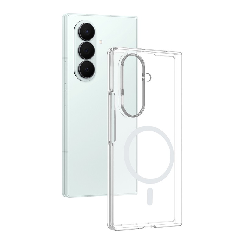 Galaxy Z Fold 6 Kamera Korumalı M-Safe Şarj Özellikli Şeffaf Zore London Sert PC Kapak - 2