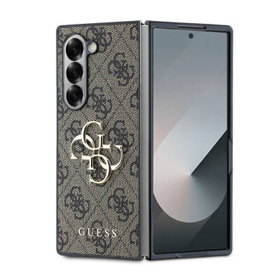 Galaxy Z Fold 6 Kılıf Guess Orjinal Lisanslı Leather Metal Logo Kapak - Guess