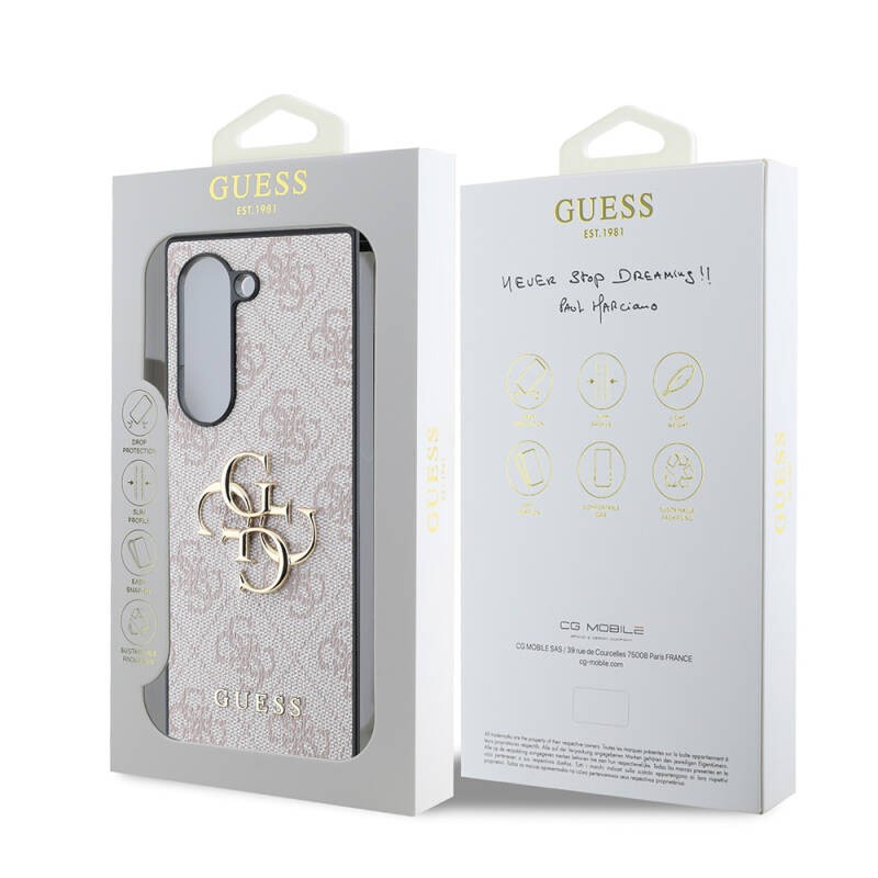 Galaxy Z Fold 6 Kılıf Guess Orjinal Lisanslı Leather Metal Logo Kapak - 15