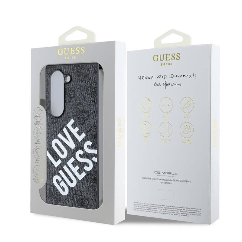 Galaxy Z Fold 6 Kılıf Guess Orjinal Lisanslı M-safe Şarj Özellikli Love Guess Printing Kapak - 8
