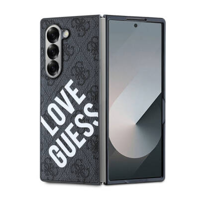 Galaxy Z Fold 6 Kılıf Guess Orjinal Lisanslı M-safe Şarj Özellikli Love Guess Printing Kapak - Guess