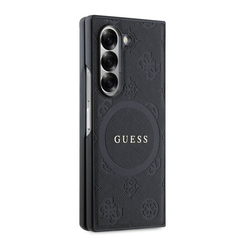 Galaxy Z Fold 6 Kılıf Guess Orjinal Lisanslı M-safe Şarj Özellikli Saffiano Metal Logo Kapak - 6