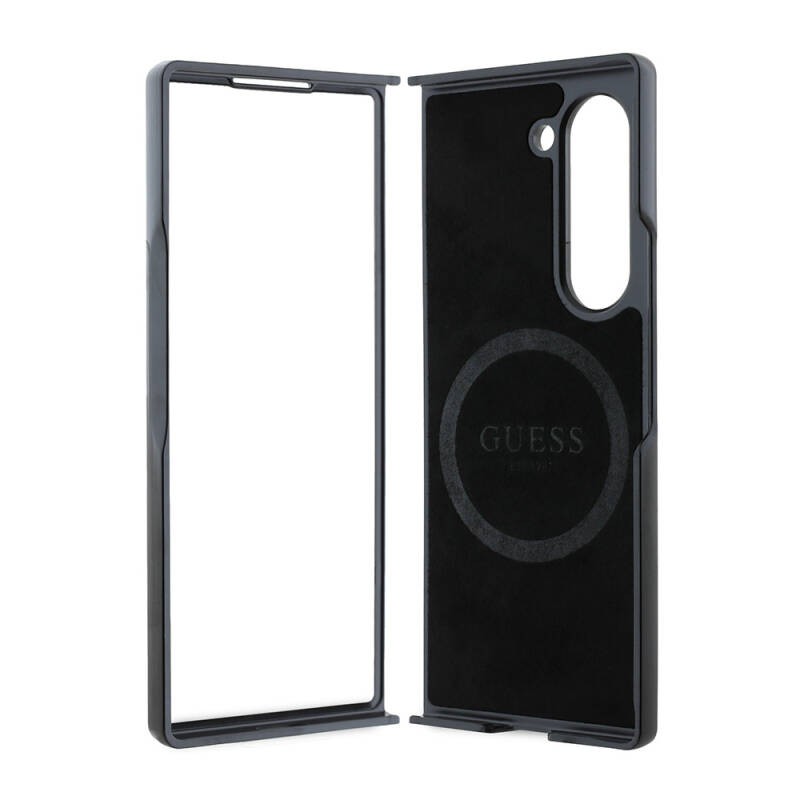 Galaxy Z Fold 6 Kılıf Guess Orjinal Lisanslı M-safe Şarj Özellikli Saffiano Metal Logo Kapak - 7