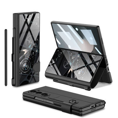 ​Galaxy Z Fold 6 Kılıf Kamera Korumalı Kartlıklı Kalem Bölmeli Zore Kıpta Marble Drago Kılıf - GKK