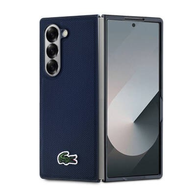 Galaxy Z Fold 6 Kılıf Lacoste Orjinal Lisanslı M-safe Şarj Özellikli Pike Desenli Arka Yüzey İkonik Timsah Dokuma Logolu Kapak - 2