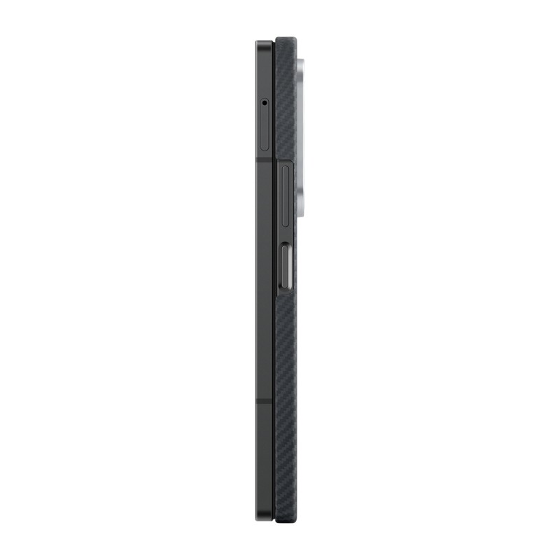 Galaxy Z Fold 6 Kılıf M-safe Şarj Özellikli 600D Aramid Karbon Fiber Pitaka Ultra-Slim Classic Serisi Black-Grey Twill Kapak - 6