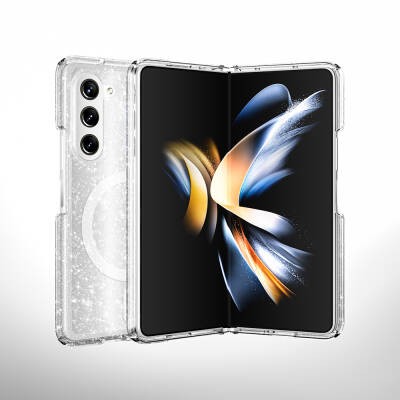 Galaxy Z Fold 6 Kılıf M-safe Şarj Özellikli Parlayan Simli Saydam Renkli Zore Allstar Kapak - 5