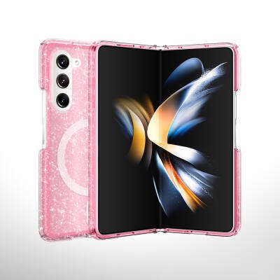 Galaxy Z Fold 6 Kılıf M-safe Şarj Özellikli Parlayan Simli Saydam Renkli Zore Allstar Kapak - 6