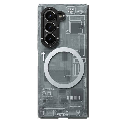 Galaxy Z Fold 6 Kılıf M-safe Şarj Özellikli Youngkit Technology Serisi Kapak - Youngkit