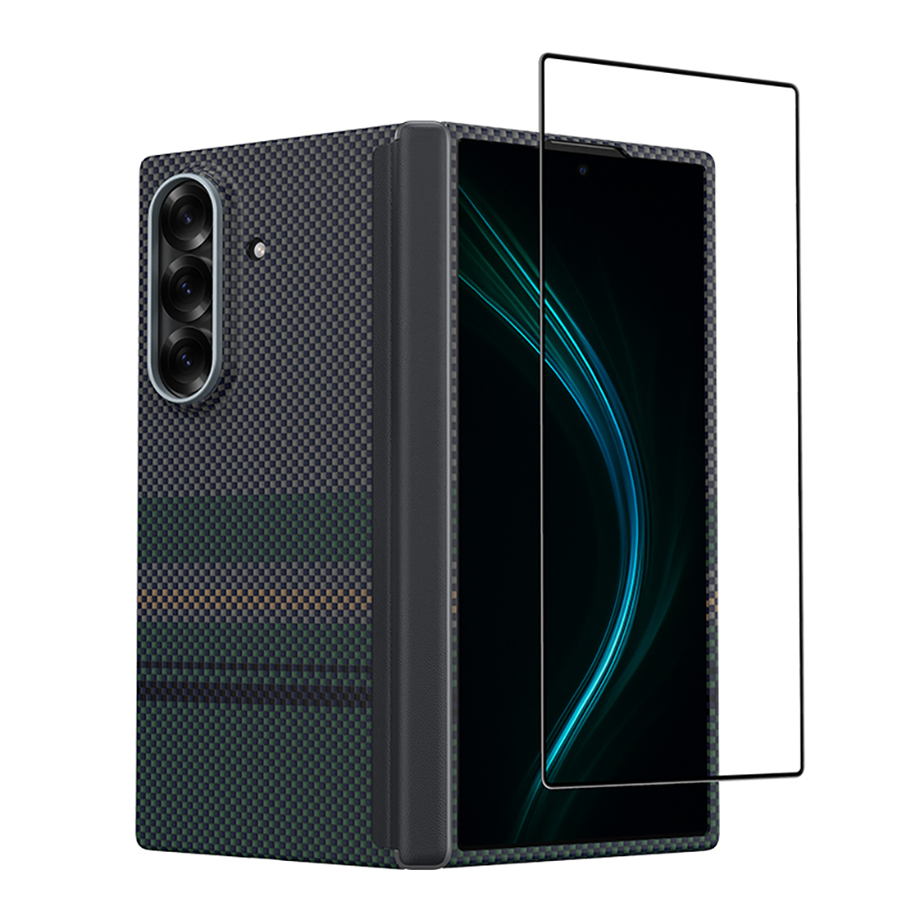 Galaxy Z Fold 7 Benks ArmorAir Aurora Grand Combo Üçlü Aksesuar Seti (Ön Arka Kevlar Kapak + Ekran Koruyucu) - Yeşil