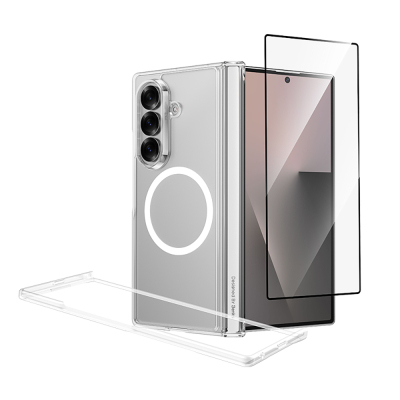 Galaxy Z Fold 7 Benks Crystal Grand Combo Üçlü Aksesuar Seti (Ön Arka Şeffaf Kapak + Ekran Koruyucu) - Benks