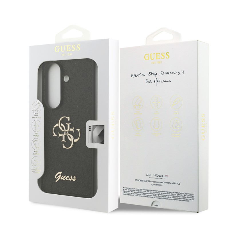 Galaxy Z Fold 7 Case Guess Original Licensed 4G Large Metal Logo Glitter Cover - 9