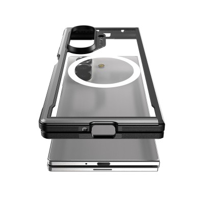 Galaxy Z Fold 7 Case M-Safe Charging Feature Airbag Raptic Shield Series Transparent Back Cover - 11
