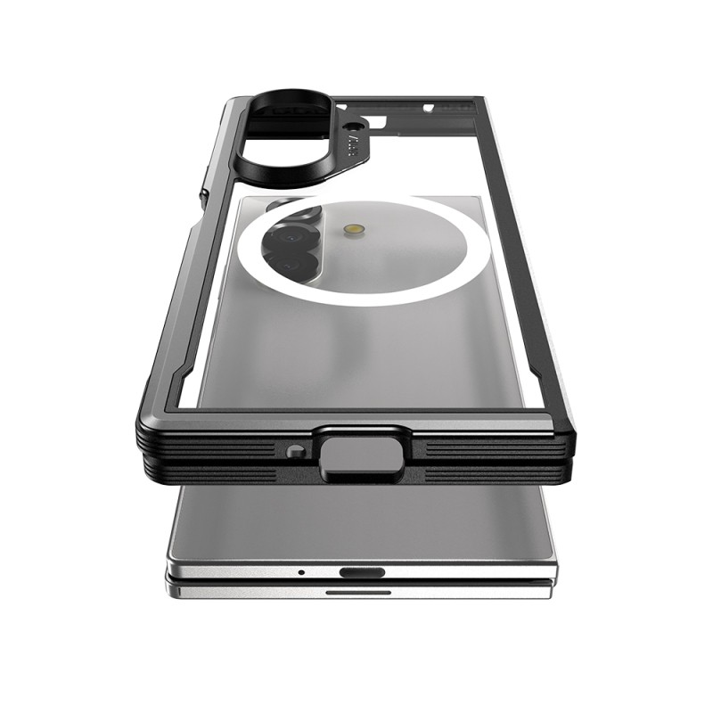 Galaxy Z Fold 7 Case M-Safe Charging Feature Airbag Raptic Shield Series Transparent Back Cover - 11