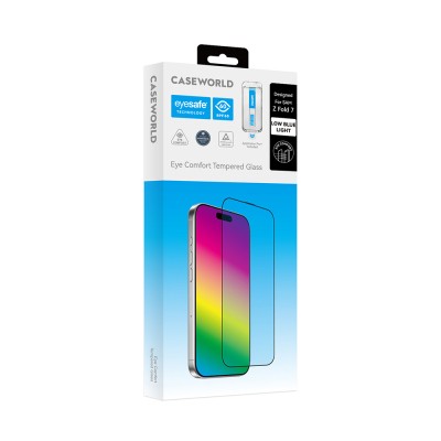 Galaxy Z Fold 7 CaseWorld Applicator Series 2.5D Eyesafe Blue Light Technology 0.33mm Tempered Glass Screen Protector + Application Tool - 7