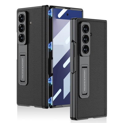 ​Galaxy Z Fold 7 Kılıf Deri Standlı Zore Kıpta Premium Kılıf - GKK