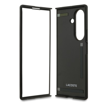 Galaxy Z Fold 7 Kılıf Lacoste Orjinal Lisanslı M-safe Şarj Özellikli Pike Desenli Arka Yüzey İkonik Timsah Metal Logolu Kapak - 15