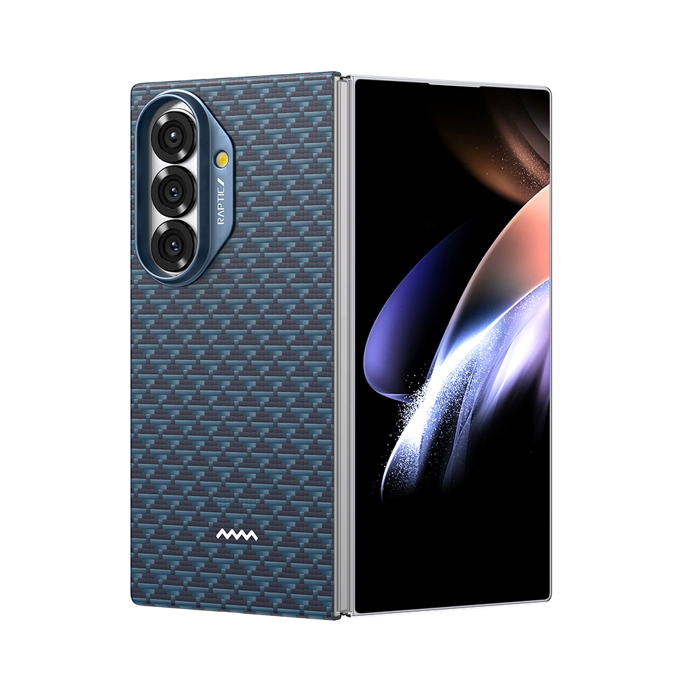 Galaxy Z Fold 7 Kılıf M-safe Şarj Özellikli Raptic Aramid Skin Origin Serisi Kapak - Lacivert