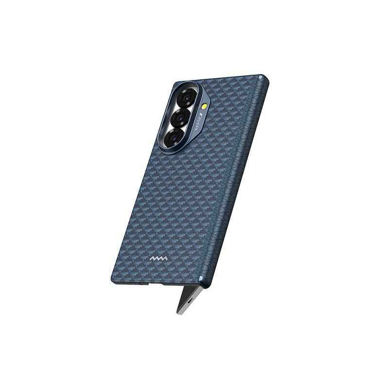 Galaxy Z Fold 7 Kılıf M-safe Şarj Özellikli Raptic Aramid Skin-Pro Profound Serisi Karbon Kapak - 7