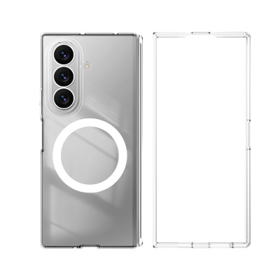 Galaxy Z Fold 7 Kılıf M-safe Şarj Özellikli Transparan Sert PC Wlons Pita Kapak - Wlons