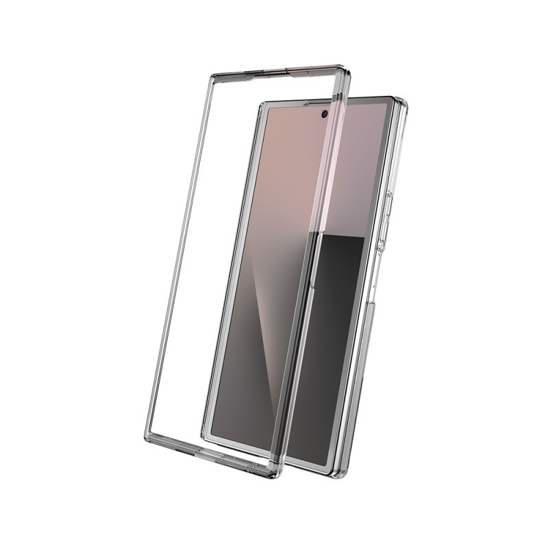 Galaxy Z Fold 7 Kılıf M-safe Şarj Özellikli Transparan Sert PC Wlons Pita Standlı Kapak - 3