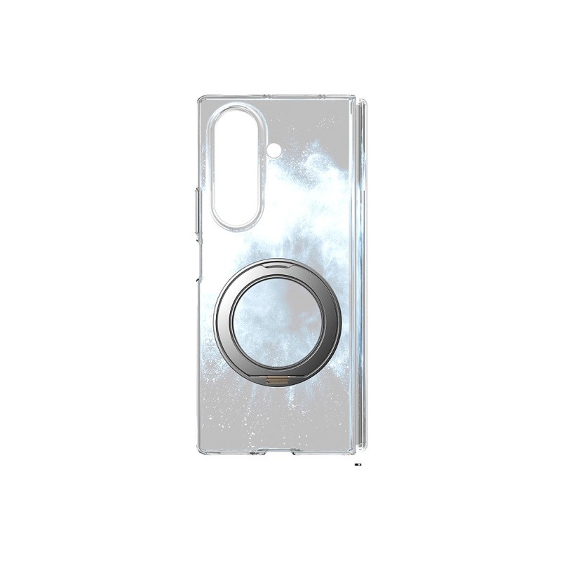 Galaxy Z Fold 7 Kılıf M-safe Şarj Özellikli Transparan Sert PC Wlons Pita Standlı Kapak - 5