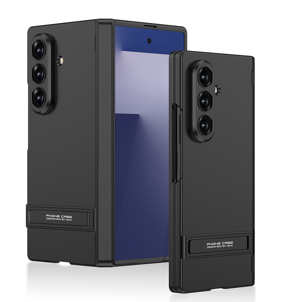 Galaxy Z Fold 7 Kılıf Zore Kıpta Standlı Kapak - Siyah