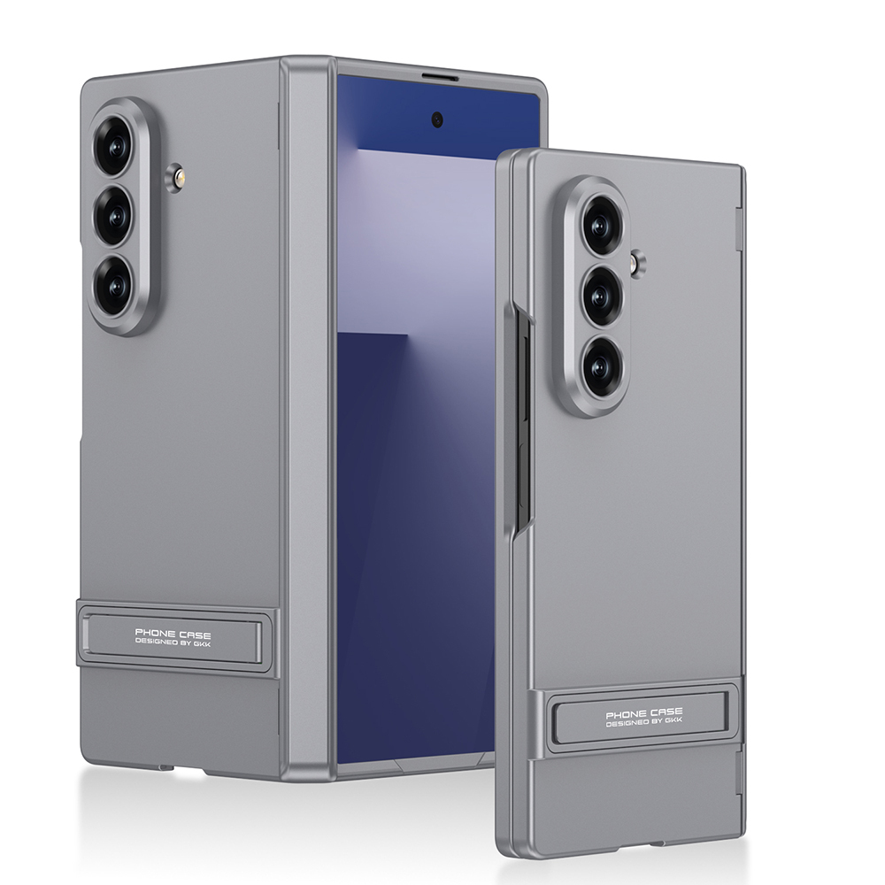 Galaxy Z Fold 7 Kılıf Zore Kıpta Standlı Kapak - Gri