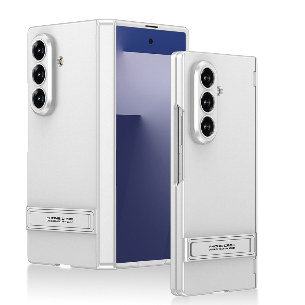 Galaxy Z Fold 7 Kılıf Zore Kıpta Standlı Kapak - Gümüş