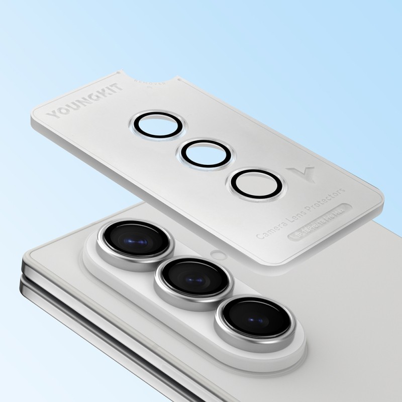 Galaxy Z Fold 7 Youngkit Alloy Original Parlama Önleyici Kamera Lens Koruyucu + Kolay Uygulama Aparatlı - 4